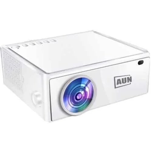 AUN MovieTime 1440p QHD Native Resolution Projector for Home 4K 60fps, 1st Android 12, 10000Lumen (800 ANSI) 5G WiFi Bluetooth Inbuilt Netflix PrimeVideo Hotstar 10W Speaker HDMI USB 300" Max Display