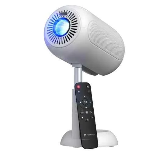 Portronics Beem 540 4000lm White Android 13 Smart LED Projector with Ultra HD 4K Support, Auto Focus & Auto Keystone