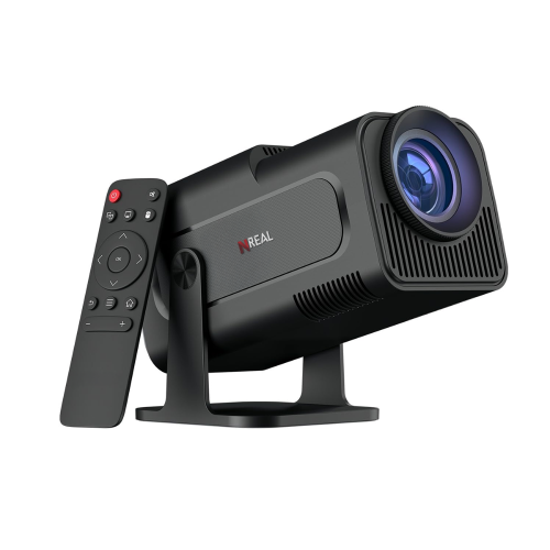 NReal Nova X 11000 Lumens Smart Projector 1080p Full HD, 4K Support, Android OS, Screen Mirror, Wi-Fi 5, Bluetooth 5, Auto Wall Fit & Rotatable Design