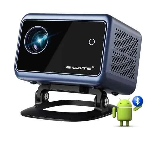 E Gate i9 Pro Automatic 12000 Lumens Android TV Projector, Native 720p, 4K Support, Bluetooth + WiFi, Digital Focus & Digital Keystone, PreLoaded Apps