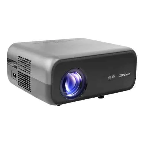XElectron C9 Plus 12600 Lumens Smart Projector, Native Full HD 1080p, 4K Support, Screen Mirroring, WiFi, Bluetooth, 10W Speakers, Auto Focus (Black)