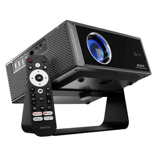 WZATCO Yuva Blaze Plus 1000 ANSI Android Projector, 4K Ultra HD, Native 1080p, Netflix Certified, AI Remote, Wi-Fi 6, BT, Screen Mirroring, 270 deg Rotate