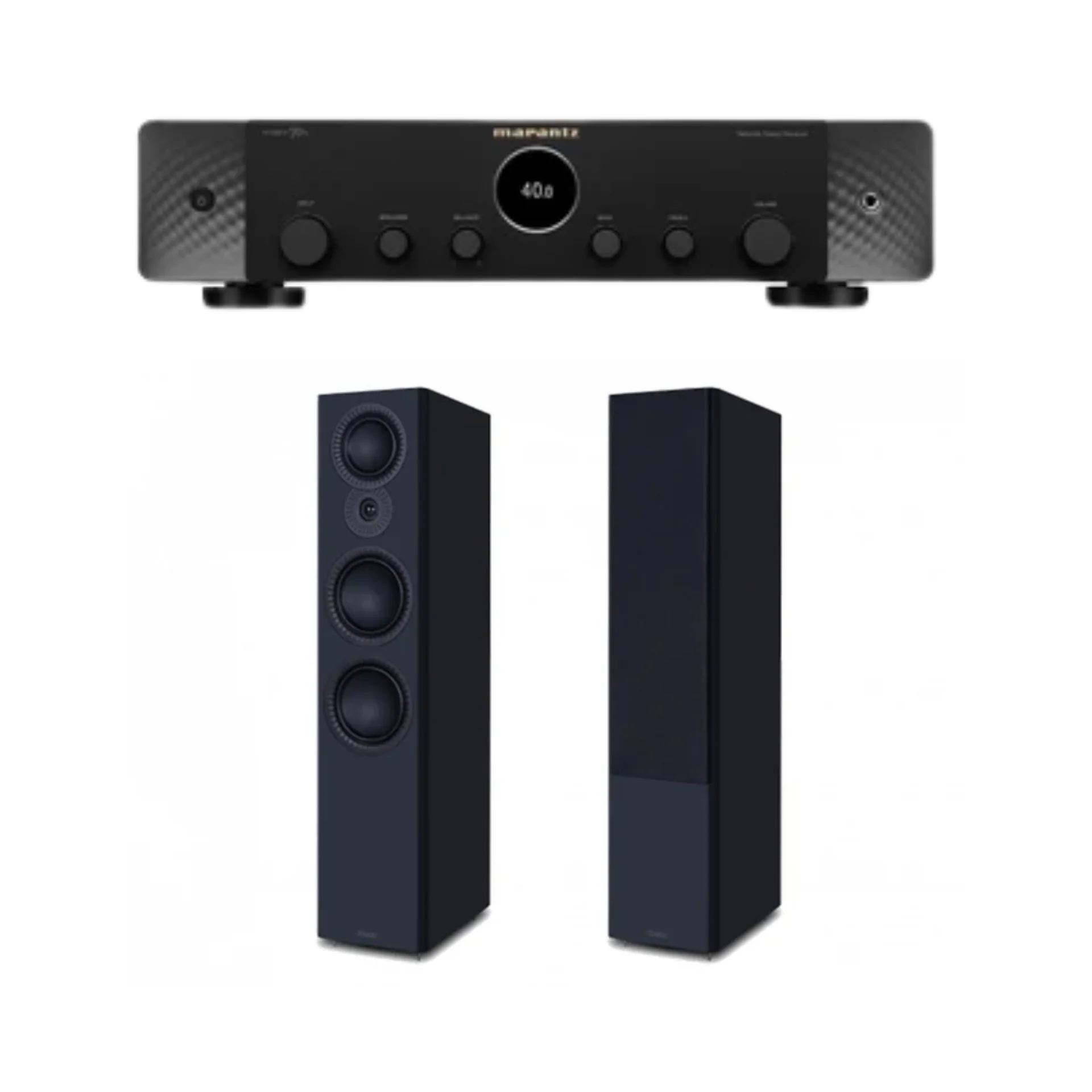 Marantz Stereo 70s Slimline Network Stereo Receiver (Black) + Mission LX-6 MKII - 3-Way Floor Standing Speaker (Stereo Bundle Package)