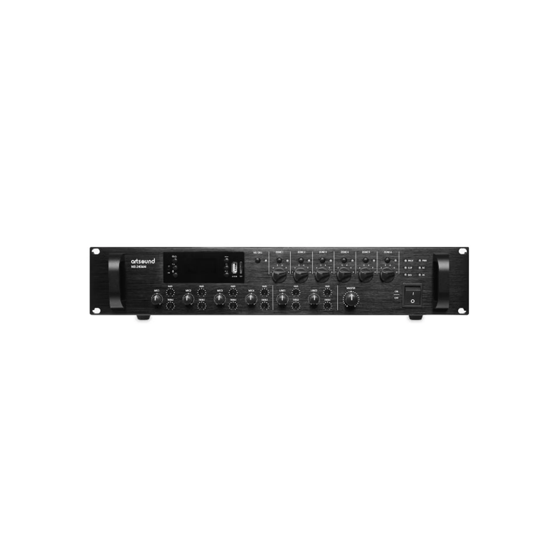 ArtSound MX-2406M - 240 Watts Mixing Amplifier with Bluetooth, 6 Zones