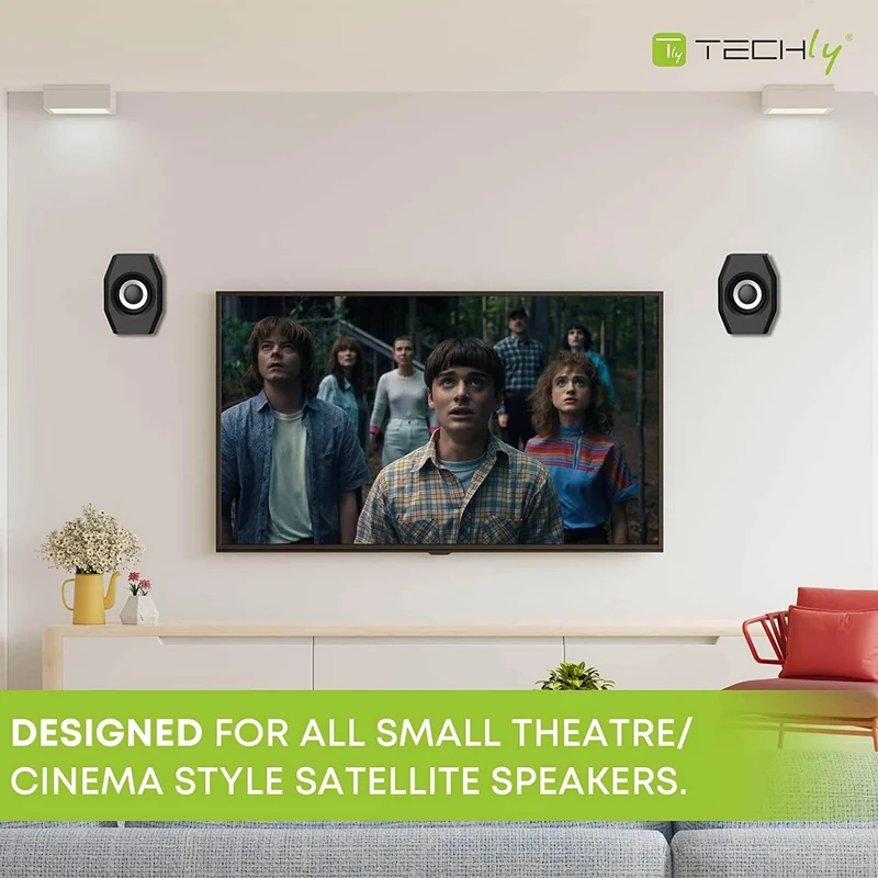 Techly Wall Satellite Speakers Brackets with Capacity Up to 3.5kg Black (Pair) - view 4