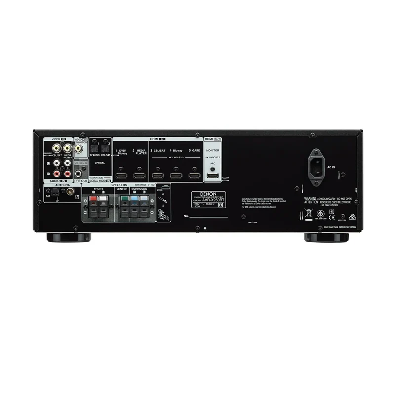 Denon AVR-X250BT 5.1 Ch 4K Ultra HD AV Receiver with Bluetooth - view 1