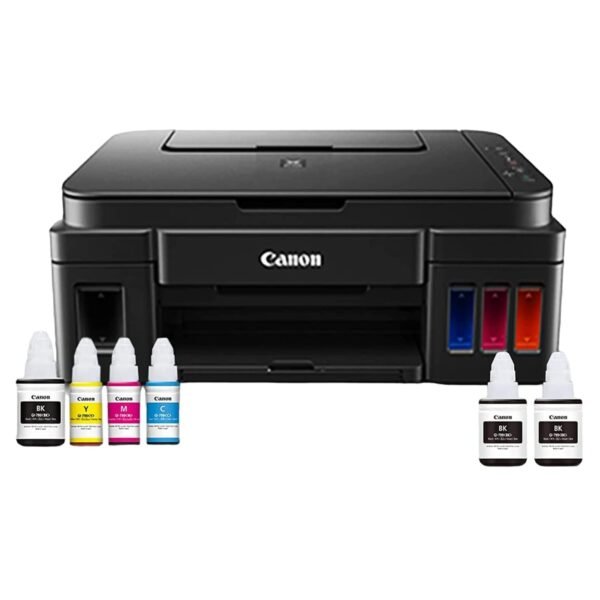 Canon PIXMA MegaTank G3000 All in One WiFi Inktank Colour Printer with 2 Additional Black Ink Bottles