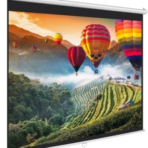 SAVSOL Wall Autolock Pull Down Projector Screen 7 Ft. x 5 Ft. – 100 inch Diagonal, 4:3 Format Supports UHD-3D-4K Technology(White)