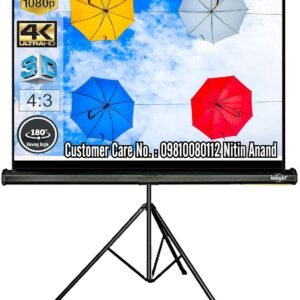 Inlight Cineview Series 84 Inches Diagonal Tripod Type Projector Screen, Supports UHD, 3D and 4K Ready Technology-(6ft x 4ft, 4:3 Aspect Ratio)