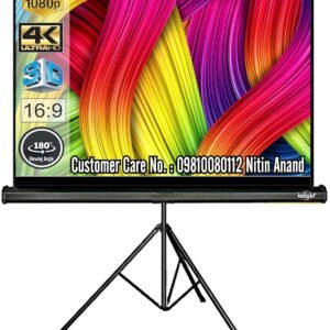 Inlight Cineview 7 x 4 Feet Tripod Projector Screen Full HD 1080P UHD-3D-4K Technology 92 Inch Diagonal 16:9 Aspect Ratio Comes with Stand(White)