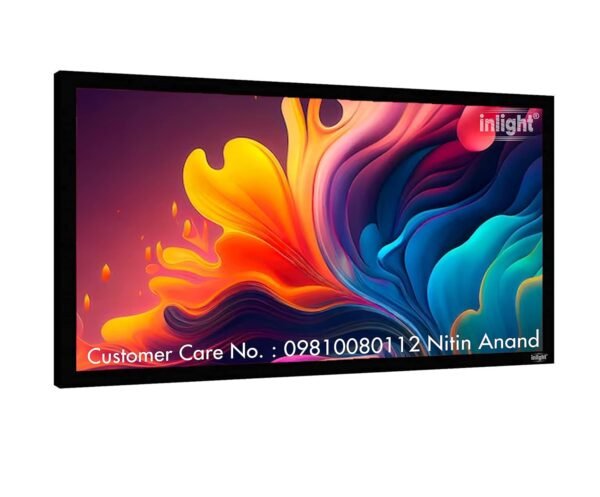 Inlight 120 Inches Diagonal in 16:9 Aspect Ratio Fixed Frame Projector Screen Active 3D-4K-8K Ultra HD Screen for Classroom, Office & Home Theater (White) (120 Inches Diagonal 16:9 Aspect Ratio)