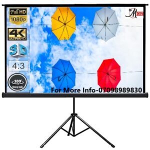 MOIZ Cineview Series 84 Inches Diagonal Tripod Type Projector Screen, Supports UHD, 3D and 4K Ready Technology-(6ft x 4ft, 4:3 Aspect Ratio) Recently launched