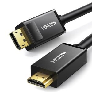 UGREEN 4K Displayport to HDMI Cable Uni-Directional UHD DP to HDMI Connector Video Display Cord for HDTV Monitor Projector Computer 1.5M, Black (DP101)