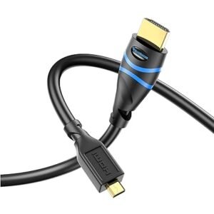 BlueRigger High Speed Micro HDMI to HDMI cable (NOT Micro-USB) with Ethernet (3 Feet / 0.9 Meters)