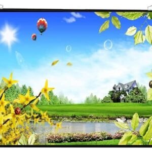 MOIZ Map Type Projector Screens - 1:1 Aspect Format with Imported High Gain Fabric Support in HD,3D & 4K Technology. (5ft.Width x 5ft.Height)