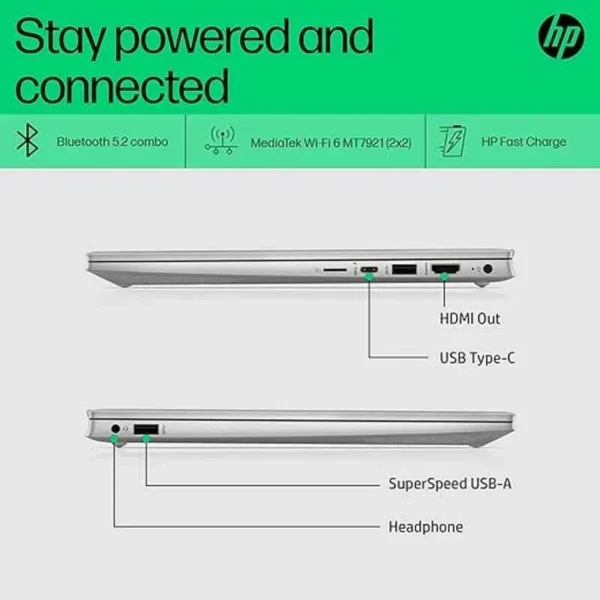 HP Pavilion 6K9C5PA Natural Silver Laptop with Intel 12th Gen i5-1235U U15/16GB DDR4/512GB SSD/Intel Iris Xe Graphics, Windows 11, Built-in Alexa & 14 inch Display, 14-DV2041TU - Image 4