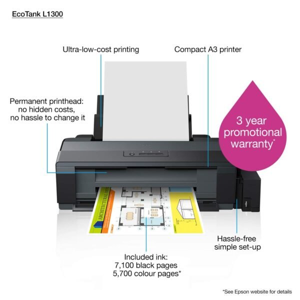 Epson L1300 A3 4 Color Printer (Black) - Image 2