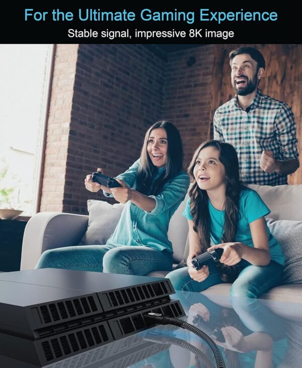 BlueRigger Ultra Series 8K HDMI to HDMI Cable with 48Gbps Speed, (10 Feet / 3 Meters) Supports 8K@60HZ, 4K@120HZ, 1080p FullHD, UHD/Ultra HD, 3D, High Speed with Ethernet, eARC, PS4, Xbox, HDTV - Image 4