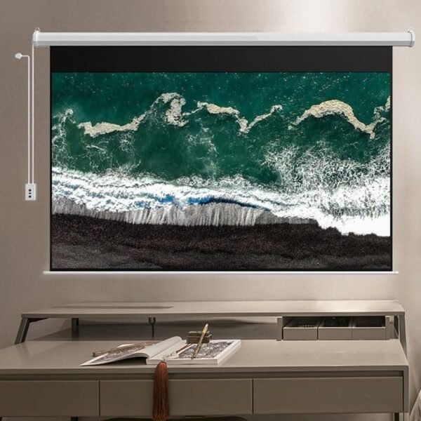 MOIZ Upgraded Cineview Home Theatre Motorised Projector Screen 100" Diagonal 4:3 Ratio Format 7 Feet-Width x 5 Feet-Height Supports Ultra HD-3D-4K Technology(White)#8 - Image 2