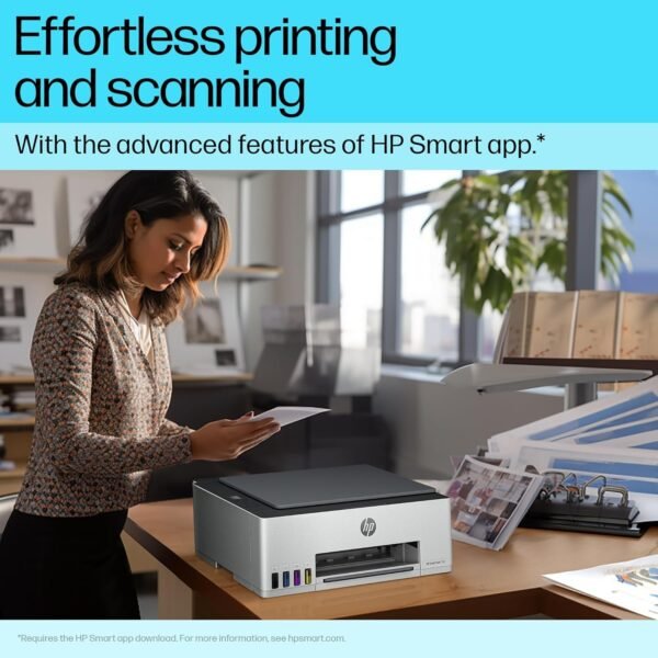 HP Smart Tank 580 Aio WiFi Colour Wireless Solid Ink Printers with 1 Extra Black Ink Bottle (Upto 8000 Black & 6000 Colour Prints) + 1 Year Extended Warranty with PHA Coverage -Print, Scan & Copy - Image 4