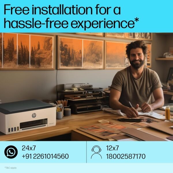 HP Smart Tank 580 Aio WiFi Colour Wireless Solid Ink Printers with 1 Extra Black Ink Bottle (Upto 8000 Black & 6000 Colour Prints) + 1 Year Extended Warranty with PHA Coverage -Print, Scan & Copy - Image 6