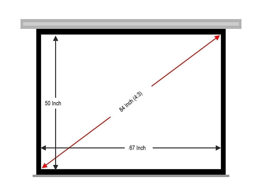 MOIZ Wall Type Pull Down Spring Action Projector Screen, Size: - 6 Ft. x 4 Ft. 4:3 Ratio Picture Format, 84 Inches Diagonal, with Ultra HD-3D-4K Ready Technology, No Autolock/Instalock Mechanism - Image 2