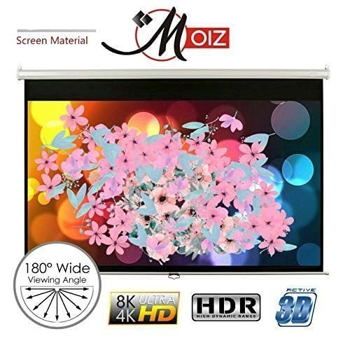 MOIZ Wall Type Pull Down Spring Action Projector Screen, Size: - 6 Ft. x 4 Ft. 4:3 Ratio Picture Format, 84 Inches Diagonal, with Ultra HD-3D-4K Ready Technology, No Autolock/Instalock Mechanism - Image 5
