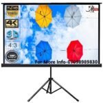 MOIZ Cineview Series 84 Inches Diagonal Tripod Type Projector Screen, Supports UHD, 3D and 4K Ready Technology-(6ft x 4ft, 4:3 Aspect Ratio) Recently launched