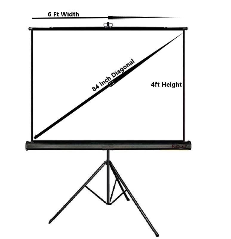 MOIZ Cineview Series 84 Inches Diagonal Tripod Type Projector Screen, Supports UHD, 3D and 4K Ready Technology-(6ft x 4ft, 4:3 Aspect Ratio) Recently launched - Image 2