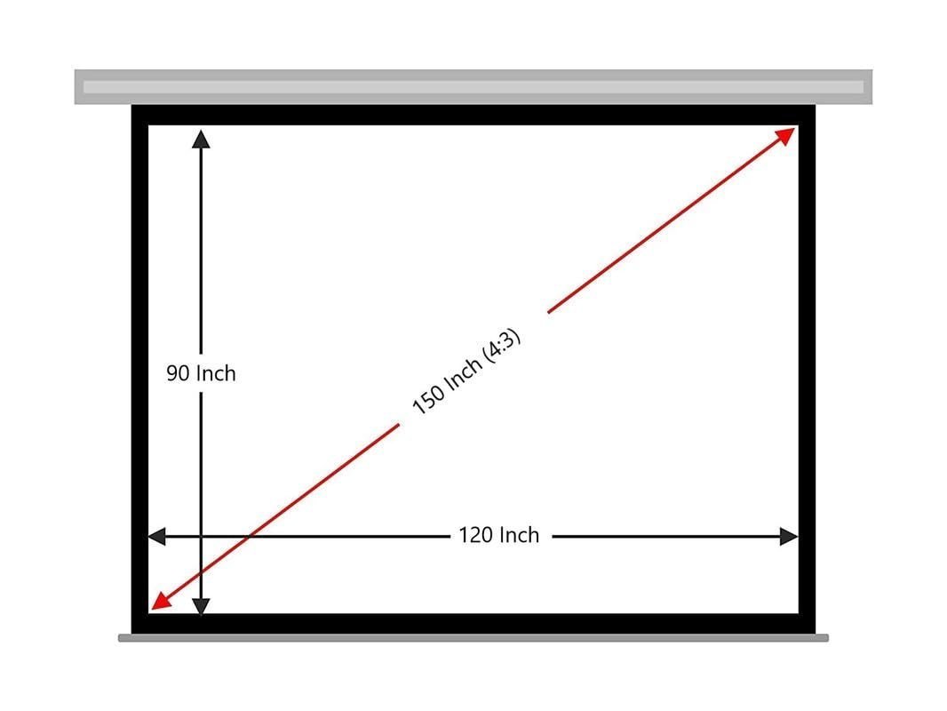 MOIZ 150 inch Wall Type Pull Down Spring Action Projector Screen, Size: - 10 Ft. (Width) x 8 Ft. (Height), in Imported High Gain Fabric, No Autolock/Instalock Mechanism UHD, Active 3D and HDR Ready - Image 2