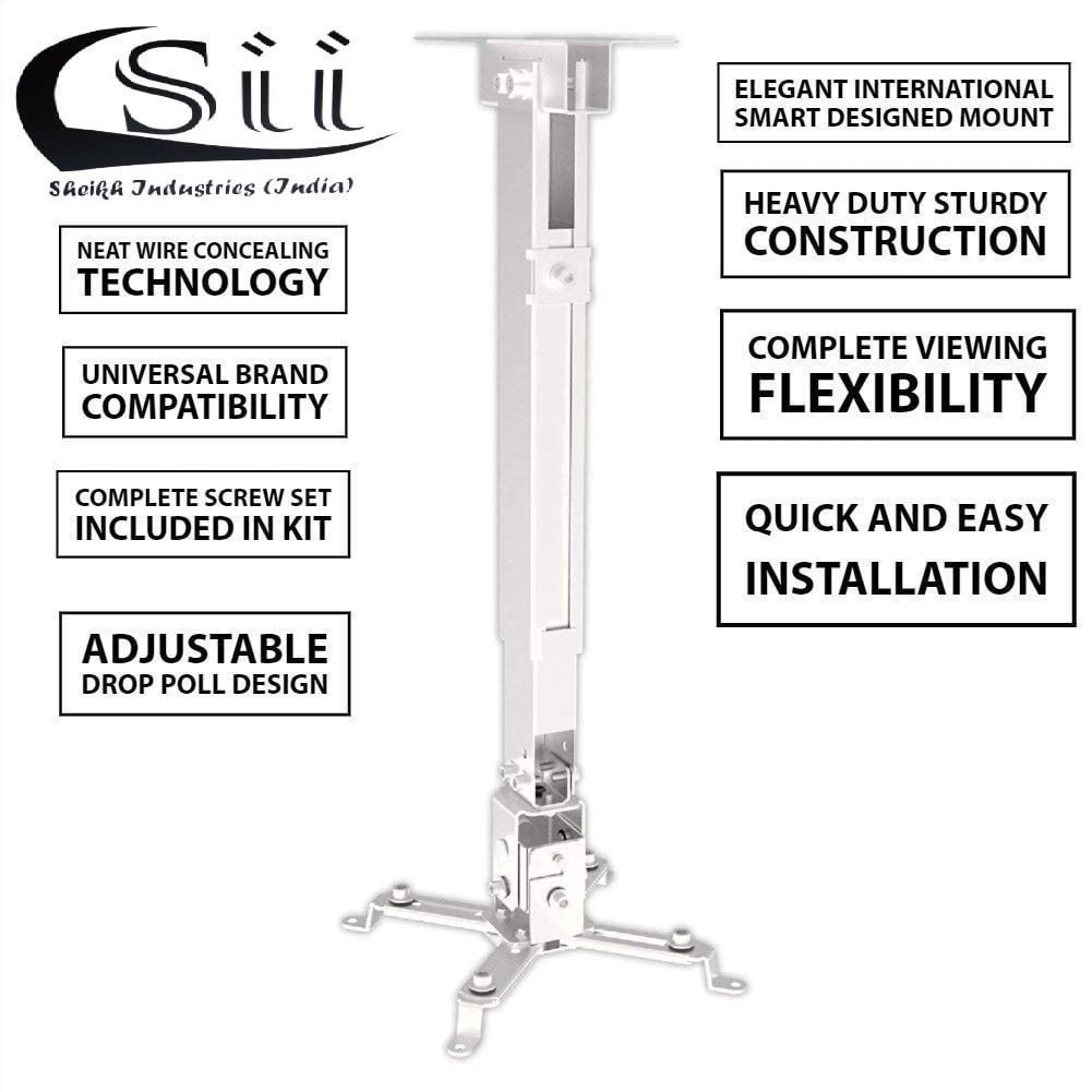 Sii 2 Feet Ceiling Mount kit (Square) Projector Stand (Maximum Load Capacity 20 kg) - Image 2